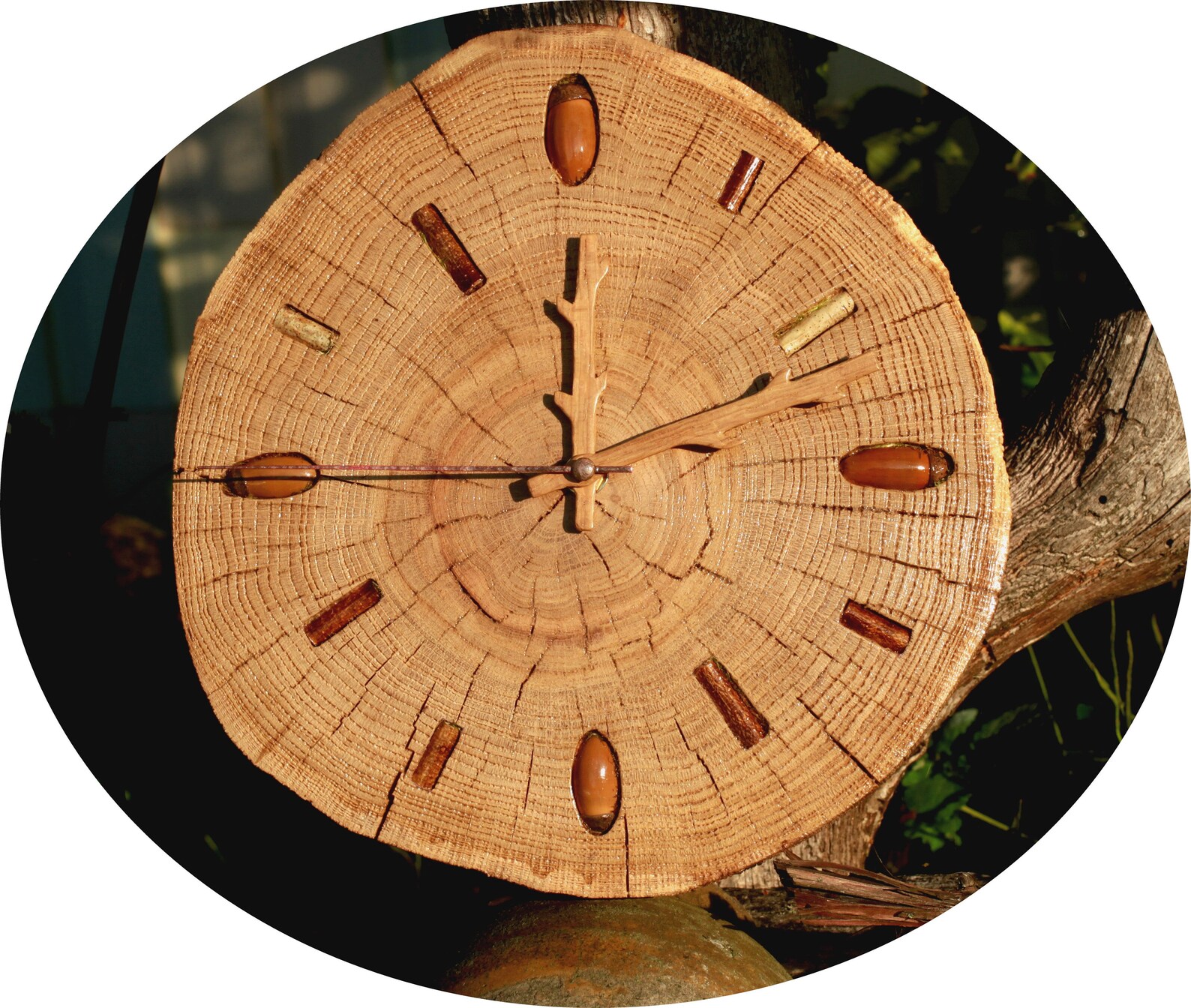 Unique clock wall Oak old tree stump Natural 100 tree trunk Etsy