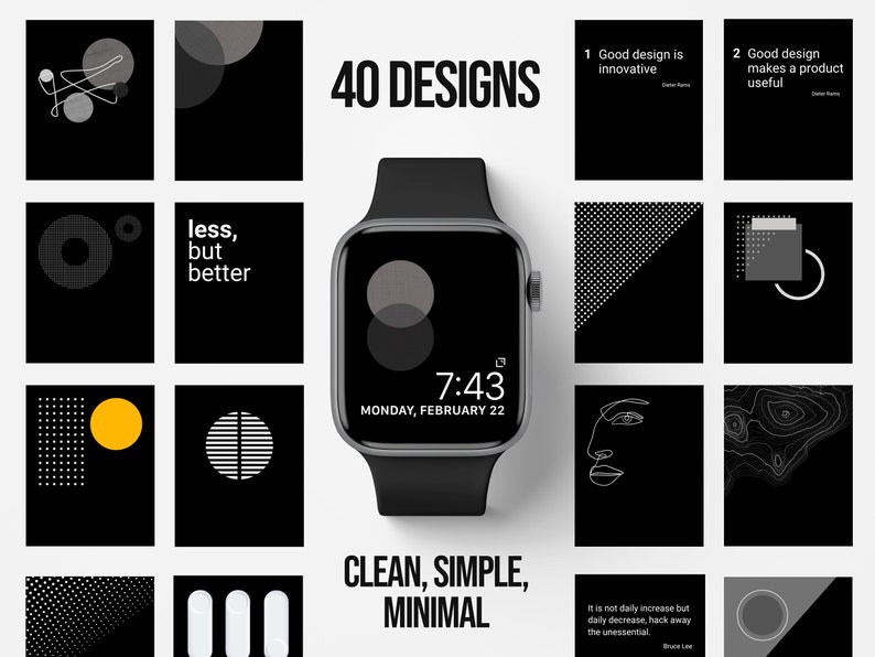 Minimalist Apple Watch Wallpapers - Includes 40 Designs image 2