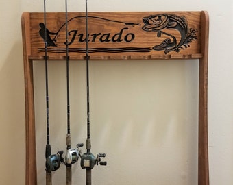 Fishing Rack, Carved Rod Rack, Fishing Pole Holder, Rod Rack, Father's Day,  Gift for Fisherman, Birthday Gift, Sea Racks, Fishing Rod Rack 