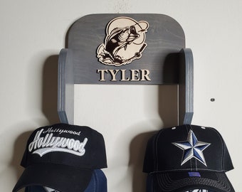 Custom Cap Rack for 20 Caps, Hat Rack, Carved Cap Rack, Personalize Cap Rack, Baseball Cap Rack, Christmas Gift , Gifts for all Ocassion