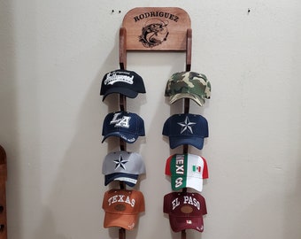Custom Cap Rack for 20 Caps Hat Rack Carved Cap Rack Personalize Cap Rack Baseball Cap Rack Christmas Gift Hat Rack
