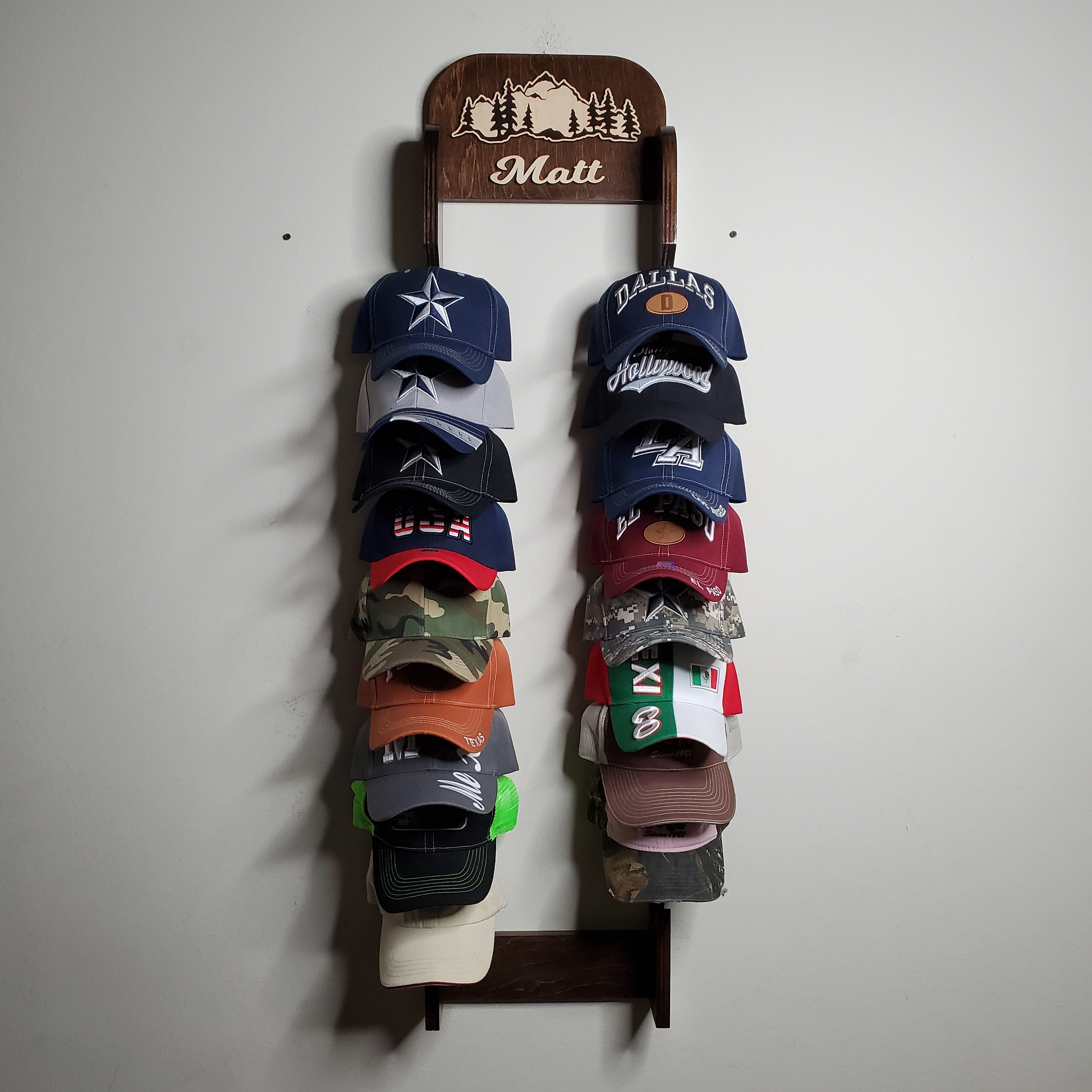 Custom Stocking Cap Rack Personalized Cap Rack, Holds 20 Baseball Caps, Custom Logo - Etsy