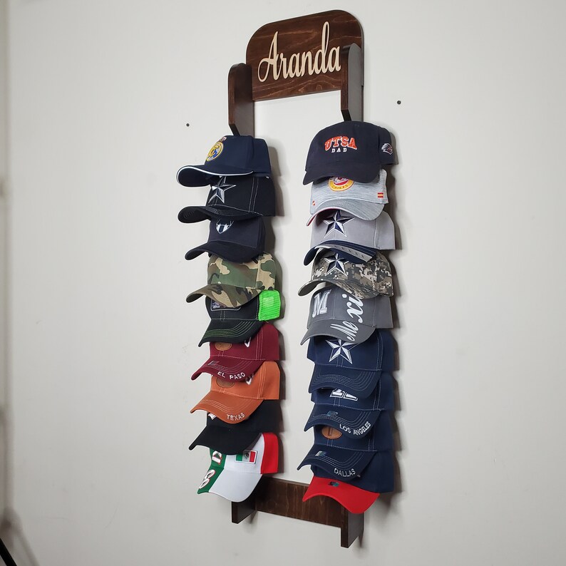 Are Cap Rack Personalized Cap Rack, Holds 20 Baseball Caps, Custom Logo - Etsy