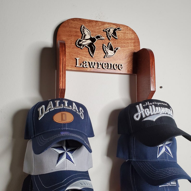 Custom Stocking Cap Rack Custom Cap Rack for 20 Caps, Hat Rack, Carved Cap Rack, Personalize Cap ...