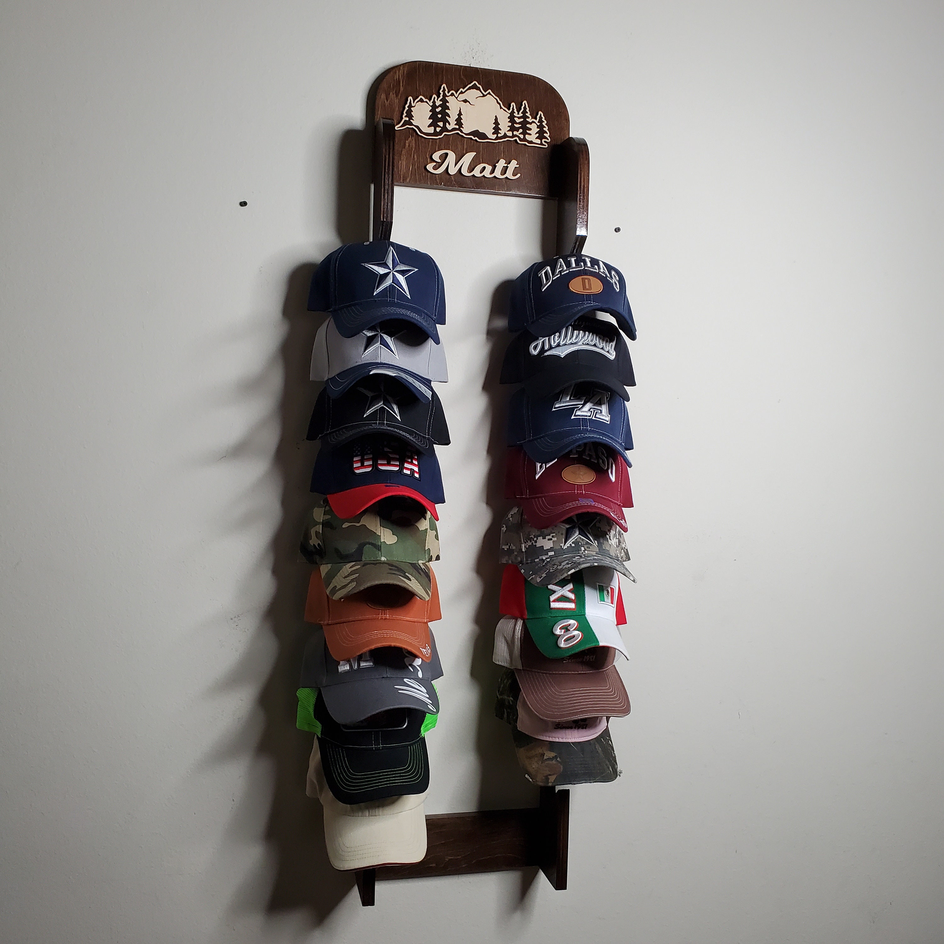 Custom Stocking Cap Rack Personalized Cap Rack, Holds 20 Baseball Caps, Custom Logo - Etsy