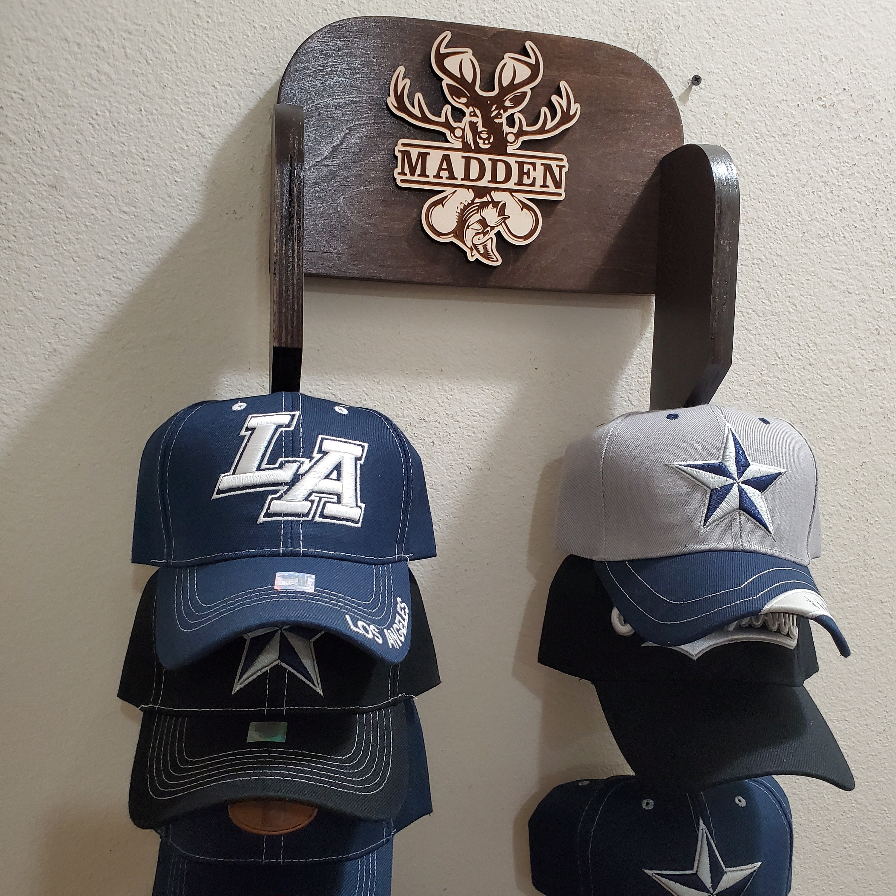 Custom Stocking Cap Rack Personalized Baseball Cap Rack, Holds 20 Caps, Custom Logo - Etsy