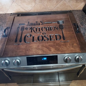 Farmhouse Electric Stove Top Cover/noodle Board/kitchen Decor/ Cooktop Cover/farm  Style Decor 