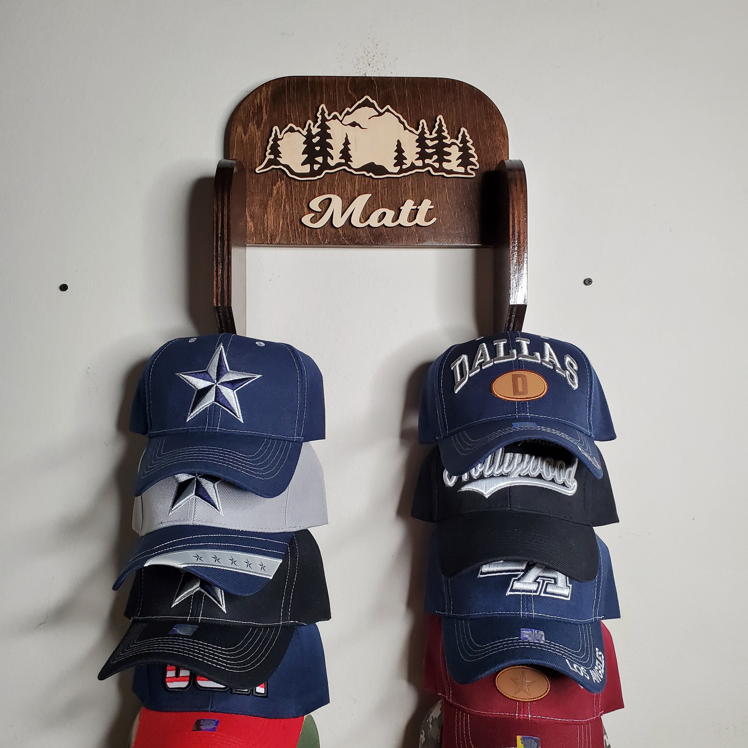 Custom Stocking Cap Rack Personalized Cap Rack, Holds 20 Baseball Caps, Custom Logo - Etsy