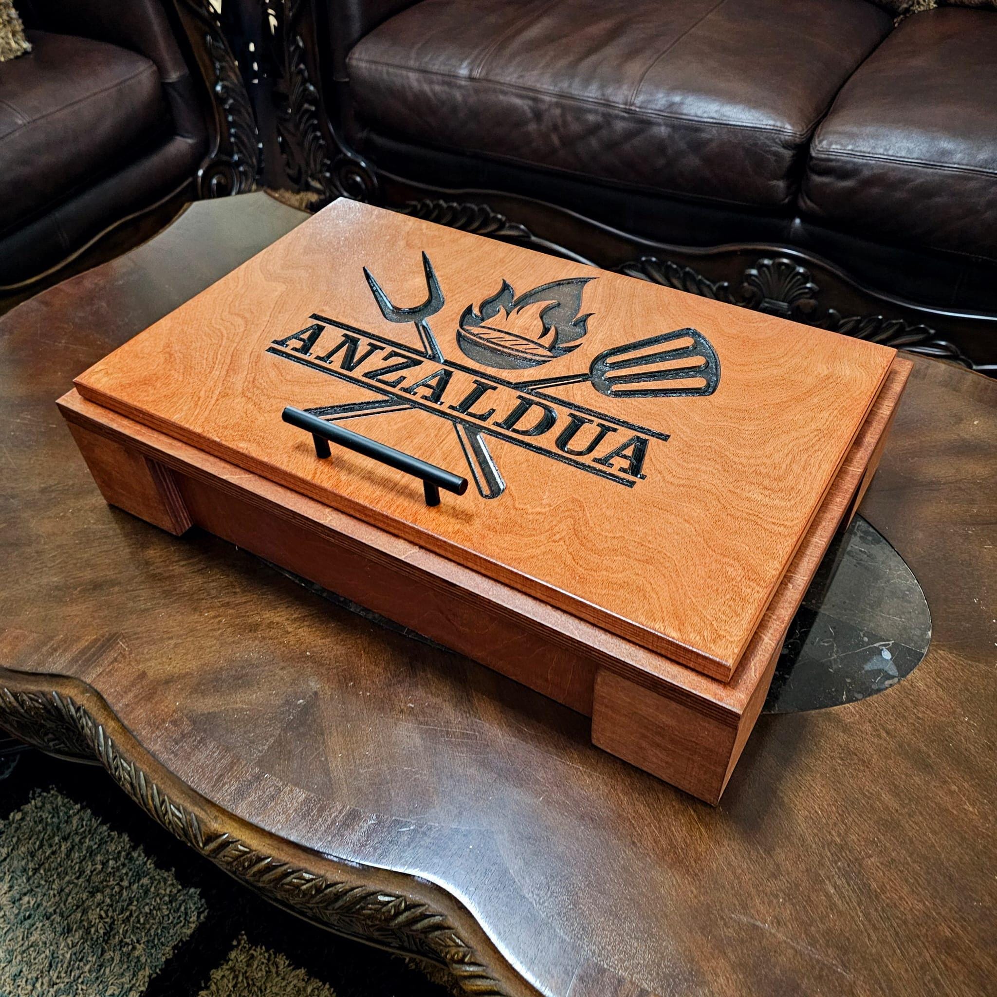 Custom Meat Box, BBQ Wood Box, Gift for Him, BBQ warmer box, BBQ Accessories, Dads Gift, Christmas Gift, Fathers Day, San Valentine's Day