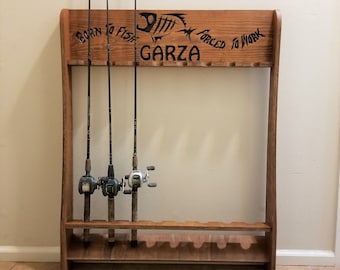 Fishing Rack, Carved Rod Rack, Fishing Pole Holder, Rod Rack, Father's Day,  Gift for Fisherman, Birthday Gift, Sea Racks, Fishing Rod Rack 