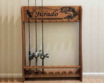 Fishing Rack, Carved Rod Rack, Fishing Pole Holder, Rod Rack, Father's Day,  Gift for Fisherman, Birthday Gift, Sea Racks, Fishing Rod Rack