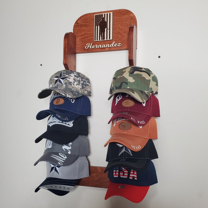 Custom Stocking Cap Rack Personalized Cap Rack, Baseball Hat Organizer, Holds 10 Caps - Etsy