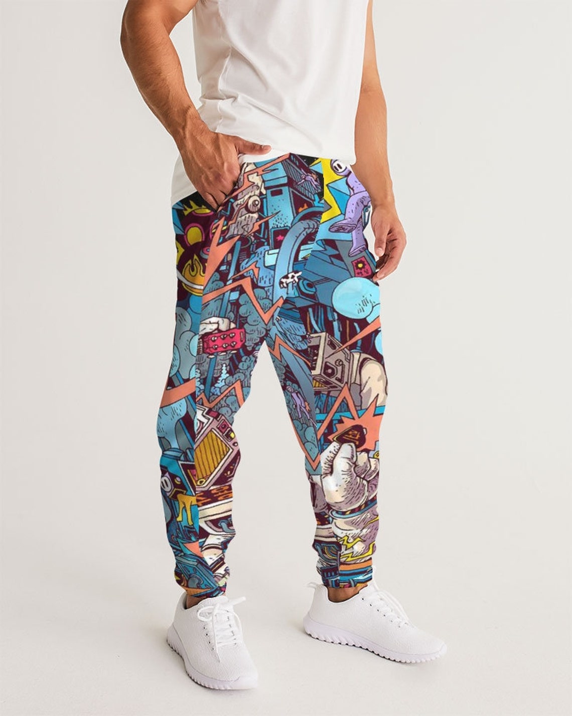 Crazy Animation Men Track Pants Men Activewear Men Joggers Etsy