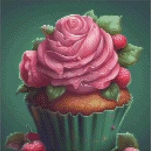The Rose Cupcake - Cross Stitch Pattern