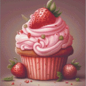 The Strawberry Cupcake - Cross Stitch Pattern