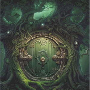 Green Elven Door - Cross Stitch Pattern
