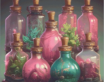 Pociones de primavera - Patrón de punto de cruz