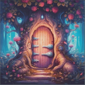 Elven August Door - Cross Stitch Pattern