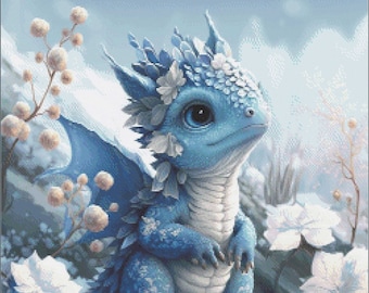 Winter Dragon Cross Stitch Pattern