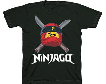 LEGO Ninjago Ready to Battle Face New Style T-Shirt, Black, Tagless, 100% Cotton