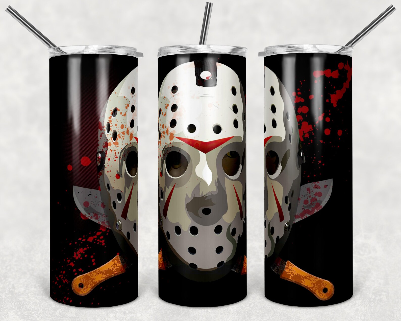 Jason Voorhees Friday the 13th 20 Oz Skinny Tumbler Horror Etsy