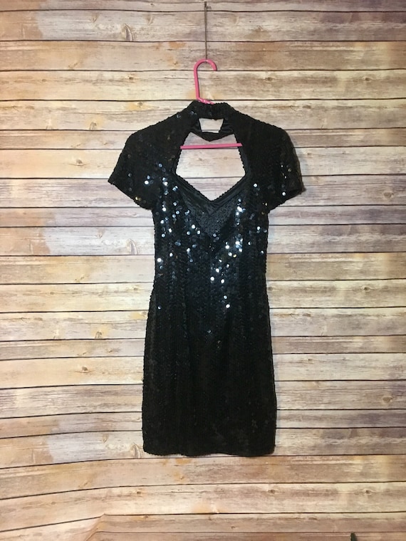 Niteline Della Roufogali Black Sequin Formal Dress - image 3