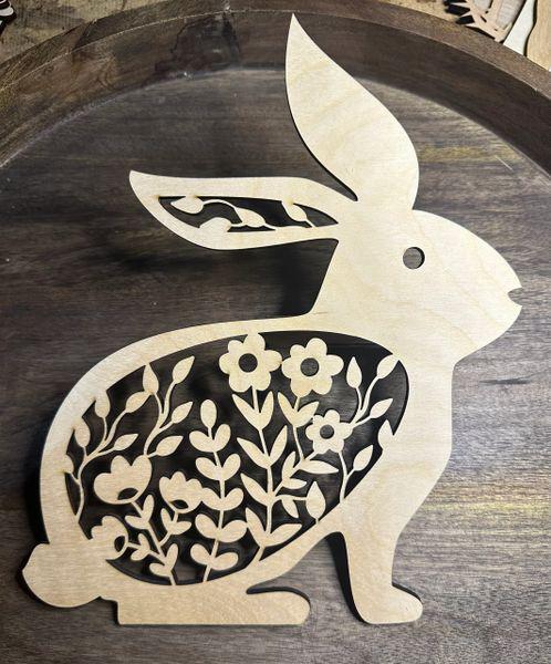 Rabbit- Floral - Etsy