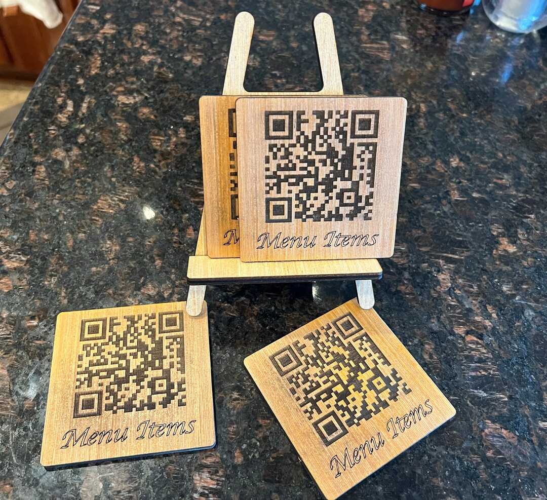 QR Code Coasters Display Your QR Code on Coasters, Sold Individually or