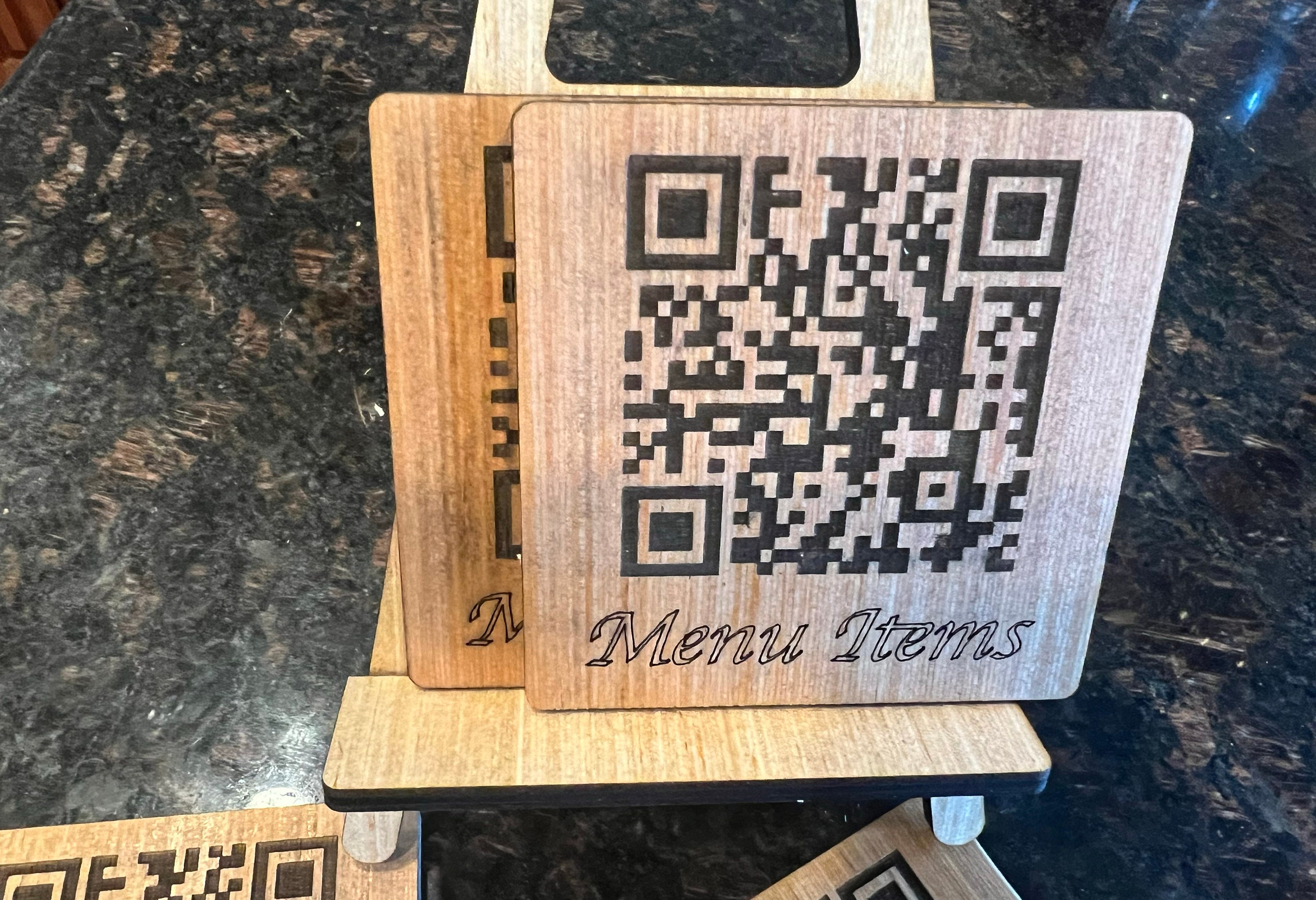QR Code Coasters Display Your QR Code on Coasters, Sold Individually or