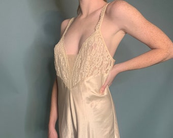 Impresionante vestido de novia de marfil vintage de Victoria's Secret Nightgown Slip