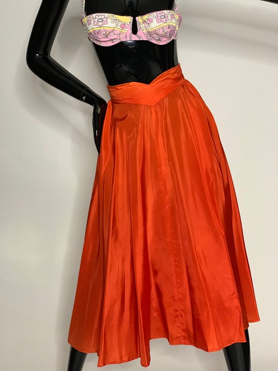 1950's Vintage Retro Burnt Orange Swing Skirt - image 2