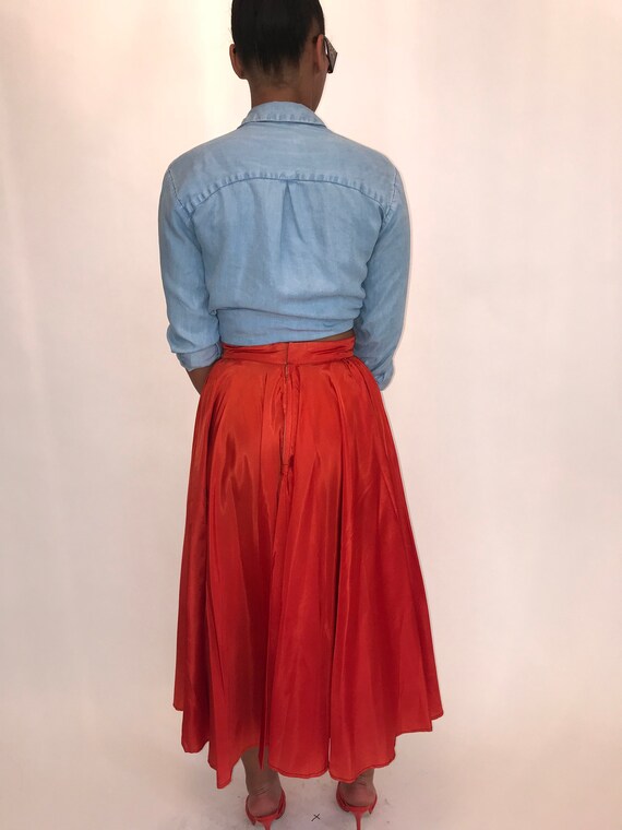 1950's Vintage Retro Burnt Orange Swing Skirt - image 7
