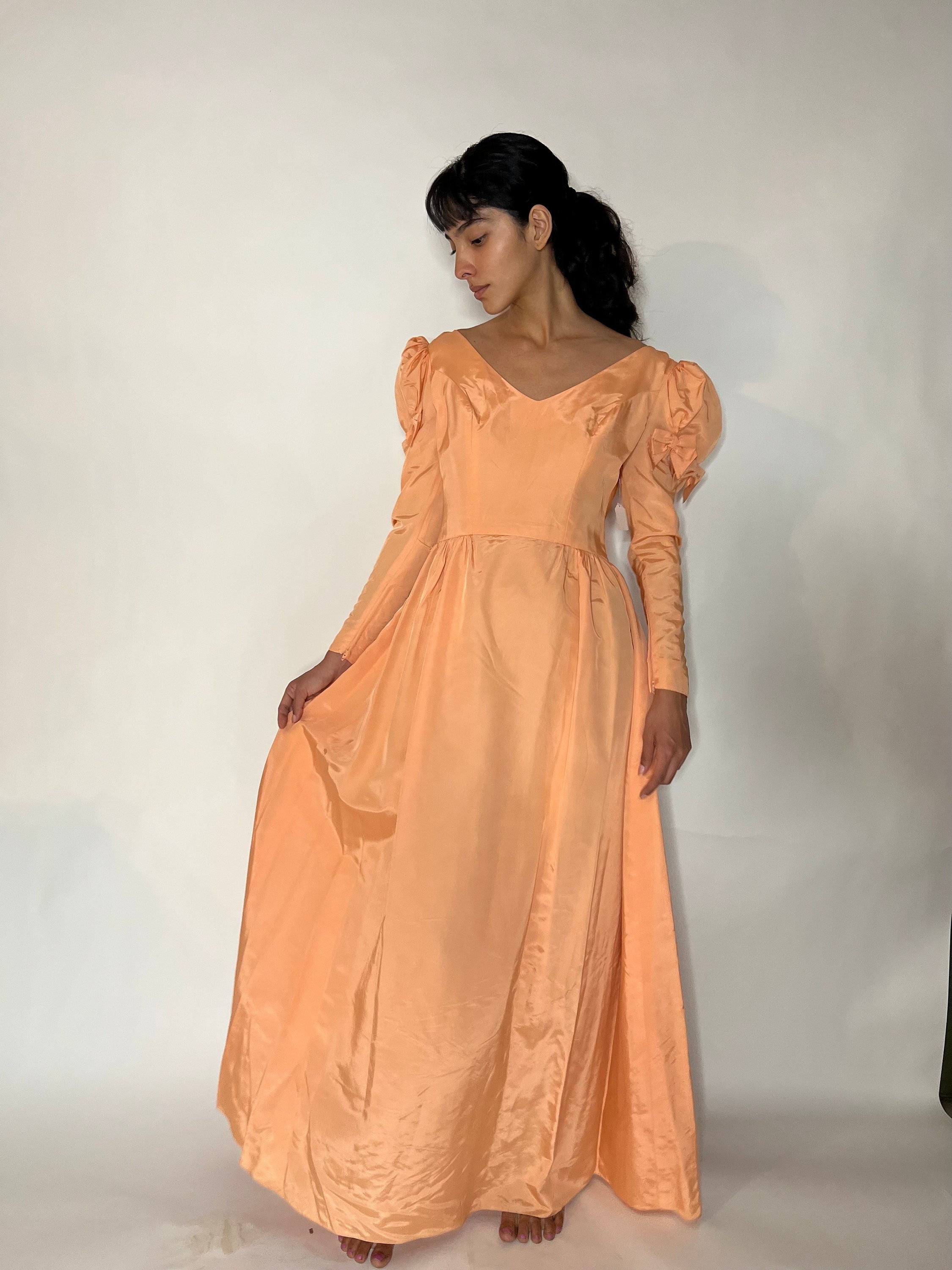 blue dress for baby girl Vintage 80's House of Bianchi Peach/Pink Prom/Bridesmaid dress main image 0