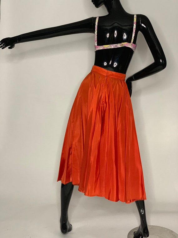 1950's Vintage Retro Burnt Orange Swing Skirt - image 4
