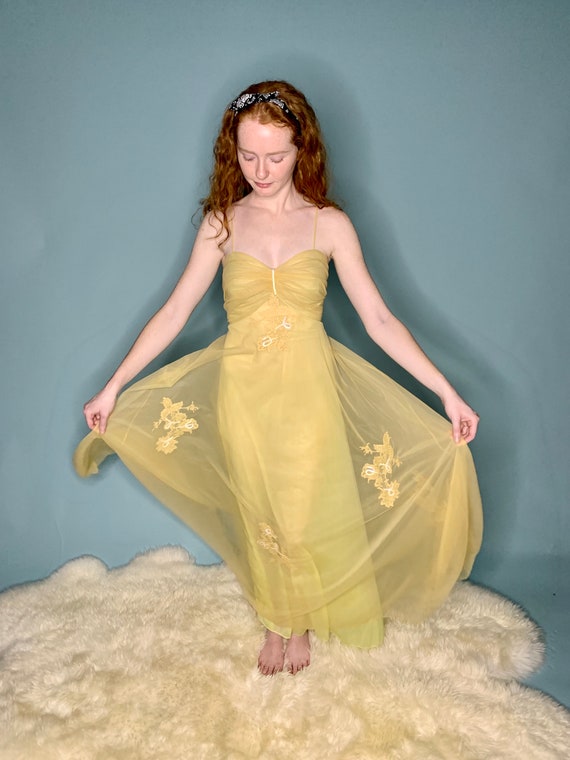 Dreamy Vintage Lemon Nightgown