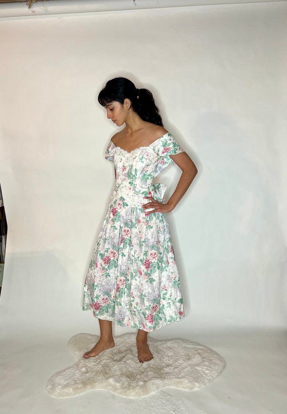 Vintage 80's Floral Cotton GUNNE SAX Jessica McCli