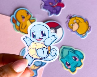 Cute PKmon Stickers, Waterproof Holographic Diecut
