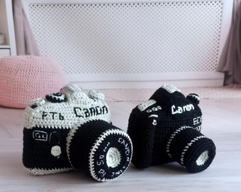 Personalized Crochet Camera, Realistic Toy Camera, Photographer Gift