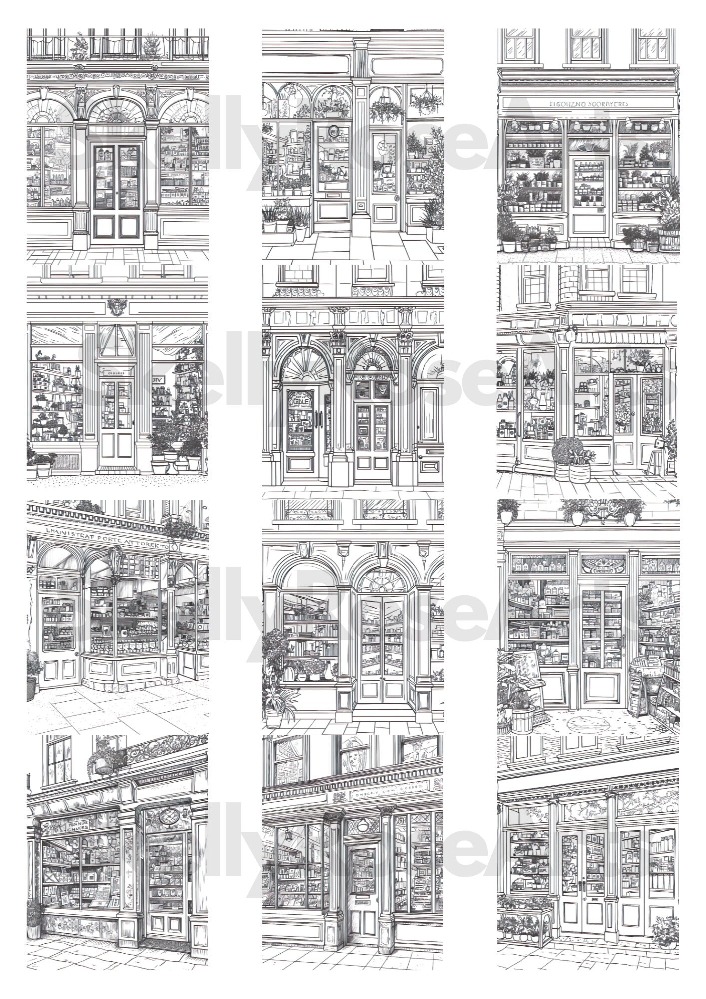 Cute Storefronts Coloring Pages Printable Coloring Pages PDF - Etsy UK