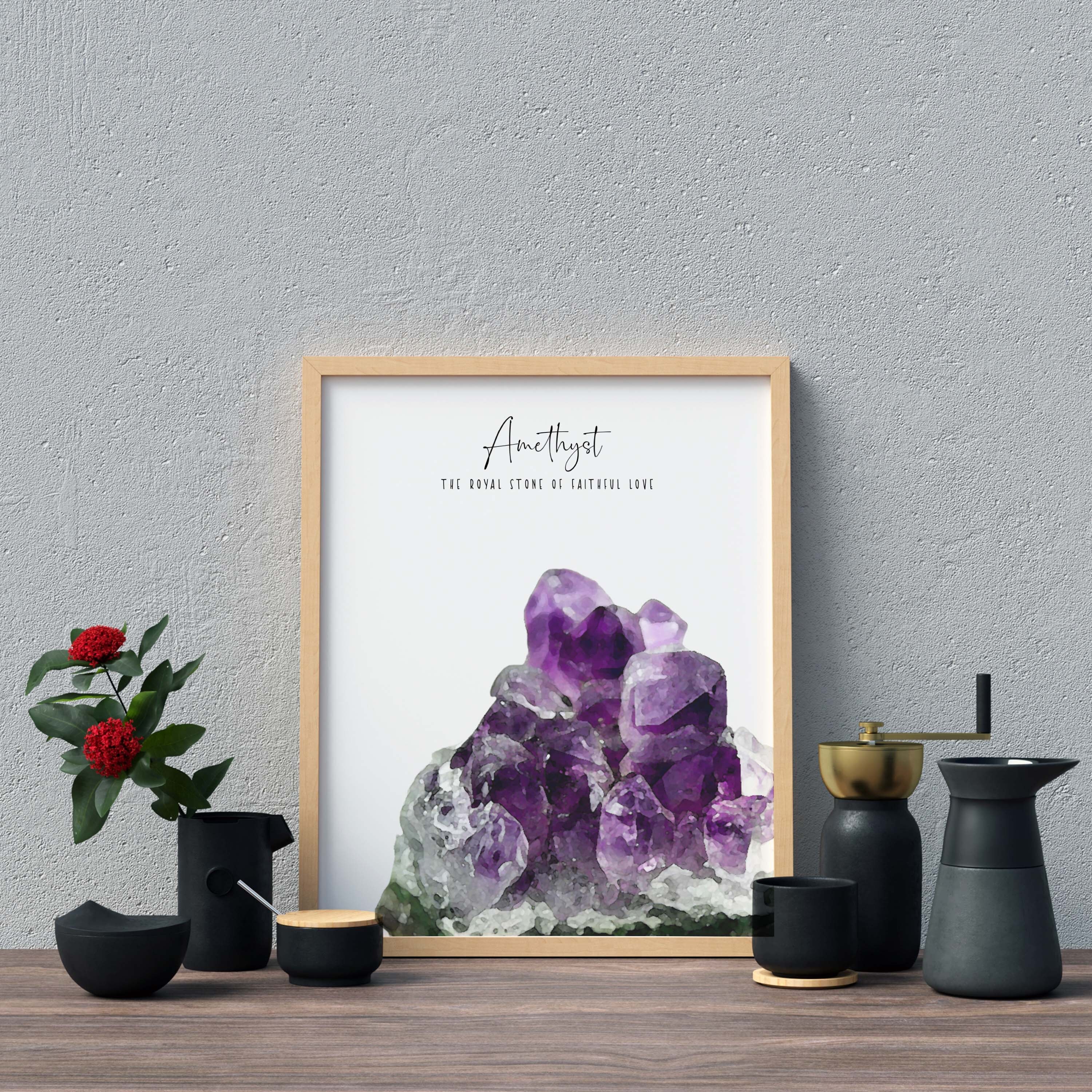4-FOR-1 PRINTS Amethyst Printable Wall Art Decor Crystal Art | Etsy