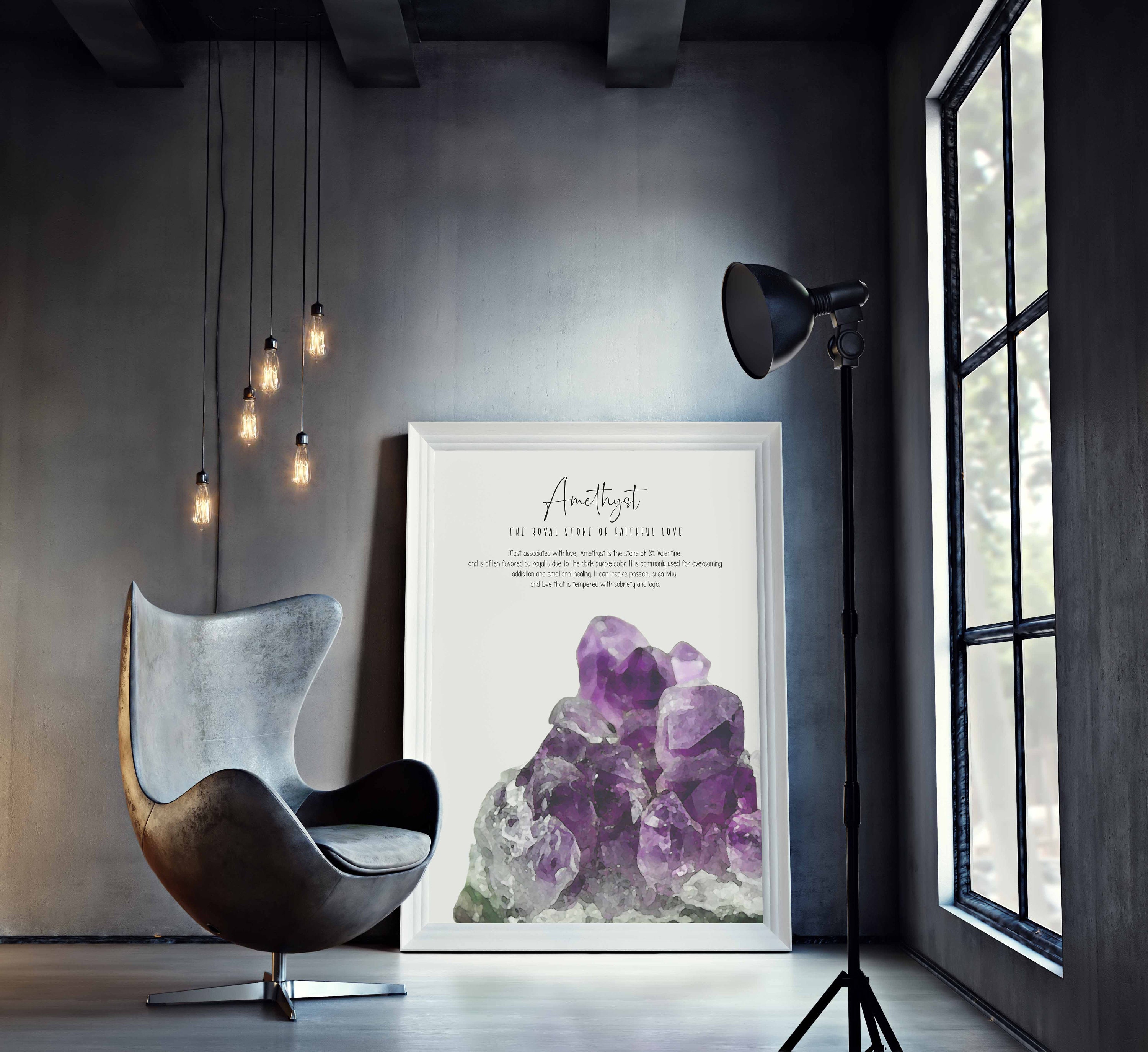 4-FOR-1 PRINTS Amethyst Printable Wall Art Decor Crystal Art | Etsy
