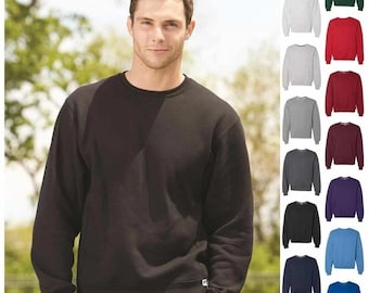 Russell Athletic Dri Power Crewneck Sweatshirt: Moisture-Wicking Cotton-Poly Blend, Ribbed Cuffs | Unisex S-4XL, Side Gussets