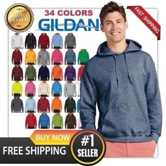 Gildan Heavy Blend Hoodie Classic Sweatshirt, Double-Lined Hood (Preshrunk 50/50 Cotton Polyester, S-5XL, Soft Touch)