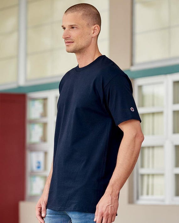 Champion Men’s Short Sleeve Tee: Casual Cotton Blend Shirt, Tagless Neck (Durable Stitching, 12 Colors S-3XL)