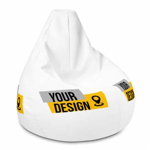 Personalized Bean Bag Chair: Vibrant Custom Design, Secure Polyester Cover | Comfy Living Room Furniture, Two Sizes