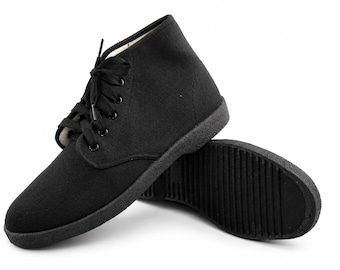 Hi-Top Shoes Canvas Sneakers, Casual Nautical Design (Mens Sizes, Lightweight Breathable, Padded Insole) 7208