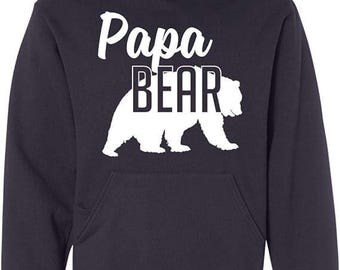 Papa Bear Hoodie Dad Sweatshirt: Ultra Soft Vintage Comfort - Eco-Friendly Ink, Unisex Adult Casual Wear