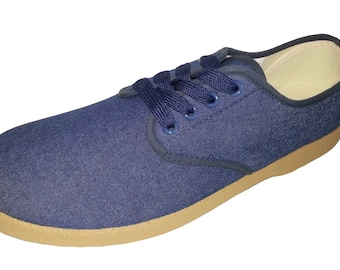 Canvas Sneaker Denim Blue Zig Zag: Mens Casual Footwear, Lightweight Breathable | Lace Up, Outdoor Comfort, Sizes 7-12