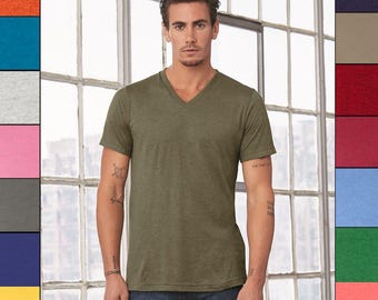 Bella + Canvas - Camiseta unisex de cuello en V de tejido triblend, increíblemente suave - 3415