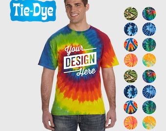 Custom Tshirt Personalized Photo Print: Custom Colors and Tie Dye Glitter Text (Cotton Blend, Multiple Sizes, Gift Ready)